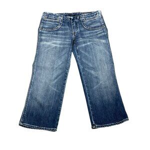 CITIZENS OF HUMANITY Drawstring Cropped Jeans in Mykonos Blue Sz 25 Cut #2716